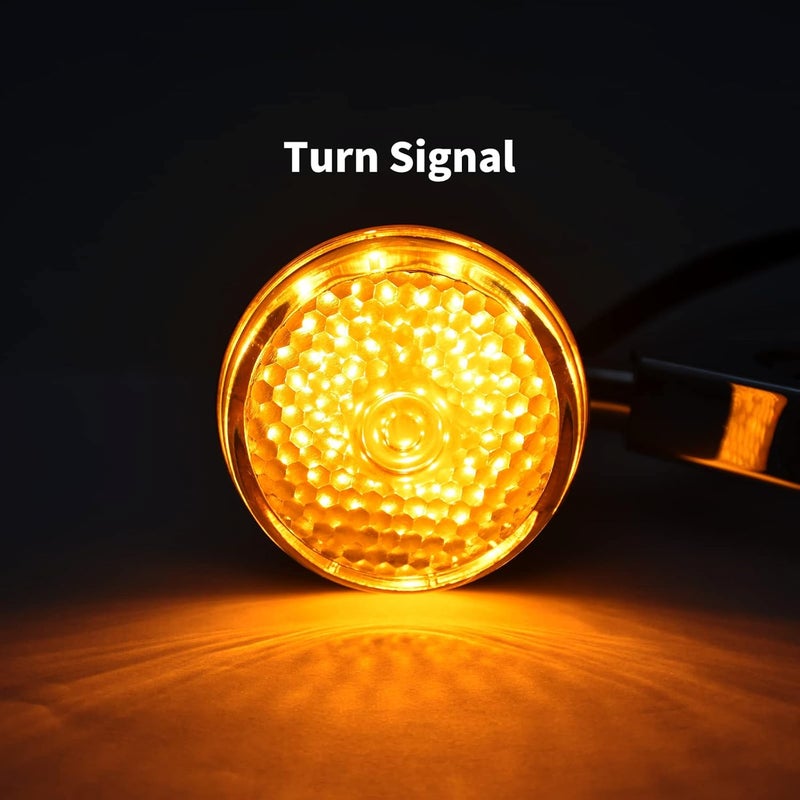 CARGLETRUE LED Turn Signal Light Indicator Blinker 39mm 41mm Fork Clamp Front Rear Fit For Harley Sportster XL 1200 883 (Chrome Orange) - Image 3